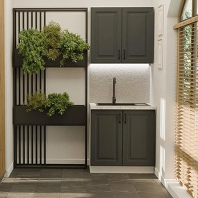 Kuchynská Linka Stilo Grafit/biela 80 cm bez pracovnej dosky