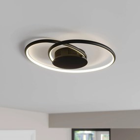 Lindby Joline stropné LED svietidlo, čierne, 45 cm