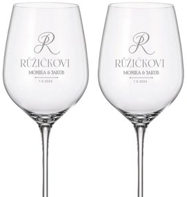 Dekorant Svadobné poháre na biele víno NOVOMANŽELIA SIMPLE 480 ml 2KS