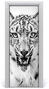 Samolepiace fototapety na dvere snežný leopard 75x205 cm