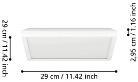 Eglo 901449 -LED Kúpeľňové stropné svietidlo ROVITO 13,4W/230V 29x29cm IP44 biela