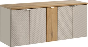 Comad Kúpeľňová skrinka pod doskové umývadlo set Viva Cashmere 140 kašmír/dub coast evoke
