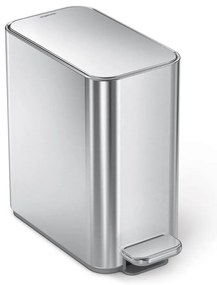 Nášľapný oceľový odpadkový kôš v matne striebornej farbe 5 l – simplehuman