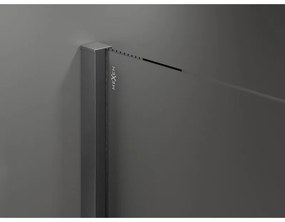 Mexen Velar, sprchový kút s posuvnými dverami 130(dvere) x 85(stena) cm, 8mm číre sklo, grafitová matná, 871-130-085-01-66
