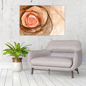 Obraz - Abstraktné ruže ružová s bielym pozadím (90x60 cm)
