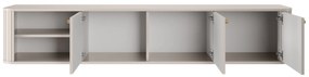 Závesný TV stolík Vespera 3D 187 cm - kašmírová / zlatá