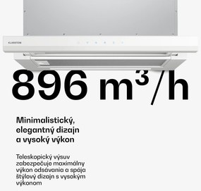 Klarstein Velaire výsuvný digestor 60 cm, Elegantný, minimalistický, výkonný, EEC A++, 896 m³/h