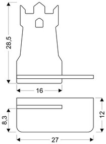 Candellux TOWER Nástenné svietidlo 4W LED 4000K IQ KIDS BLUE 21-84729