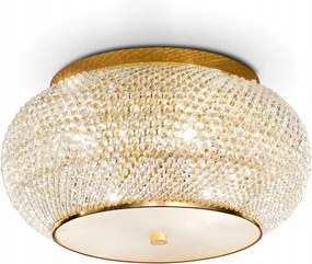 Stropné svietidlo Ideal Lux Pasha PL6 Oro E14 6x40W zlatá kov/krištáľ