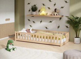 Detská Montessori posteľ z masívu borovice VILEM - 200x90 cm - PRÍRODNÁ BOROVICA