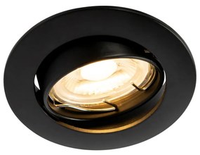 Sada 6 čiernych zapustených bodových svetiel GU10 35 mm - Edu