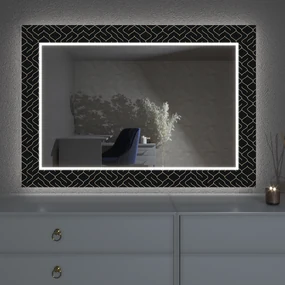 LED zrkadlo s dekorom D13