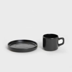 Šálka FAMELIO čierna, s podšálkou 725456 200 ml