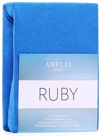 Froté prestieradlo s gumou AmeliaHome Ruby modré