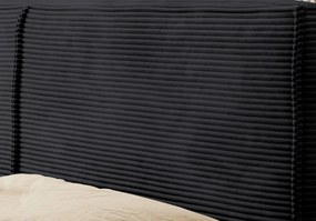 Posteľ Inez 180x200 cm, čierna štruktúrovaná látka