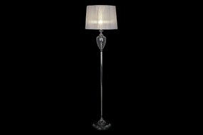 Podlahová lampa "Romantic" s tienidlom, kov-sklo, chrómová, 40x40x155 cm
