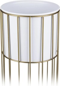 KOVOVÝ KVETINÁČ SO STOJANOM GLAM 70X20 CM BIELA/ZLATÁ