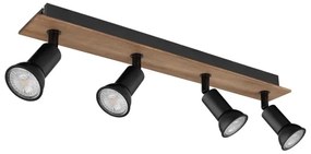 Globo 57998-4W - Bodové svietidlo DREW 4xGU10/35W/230V drevo/kov