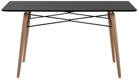 Jedálenský stôl 140 x 80 cm čierna/svetlé drevo BIONDI Beliani