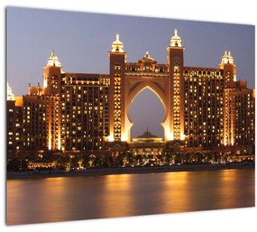 Sklenený obraz stavby v Dubaji (70x50 cm)