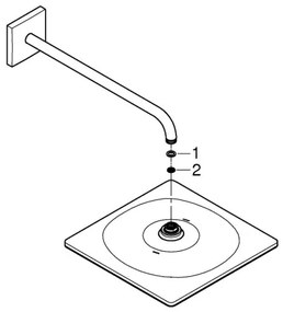 GROHE 26564AL0 - Sada hlavovej sprchy RAINSHOWER MONO 310 CUBE 310 × 310 mm grafit