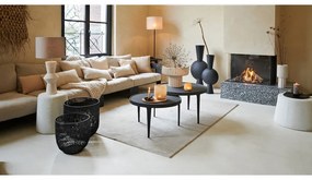 Čierne okrúhle konferenčné stolíky v súprave 2 ks ø 75 cm Tobias – Light &amp; Living