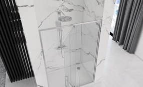 Jednokrídlové sprchové dvere REA RAPID SWING 120 cm pre inštaláciu do niky, chróm/transparent - bez vaničky