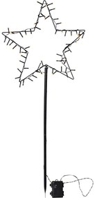 Čierna vonkajšia svetelná dekorácia s vianočným motívom Spiky – Star Trading