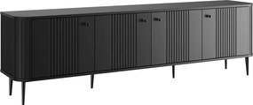 TV stolík Vespera 4D 187 cm - čierna / čierne nožičky