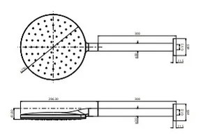 Teorema Select Design KYRT - Hlavová sprcha so sprchovým ramenom, matná čierna 15221BB-T01