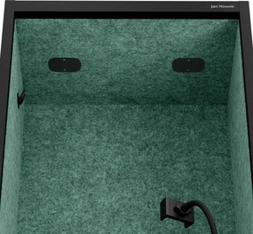 Akustická kabína SALLY MentalBox 600 mm – čierny korpus, zelené sedadlo