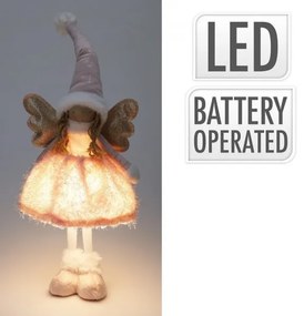 LED anjelka v ružovej farbe 50 cm