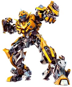 Textilná nálepka na stenu "Transformer - Bumblebee"