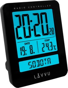Rádiom riadený budík LAVVU LAR0021 Duo Black 2 budíky s češtinou