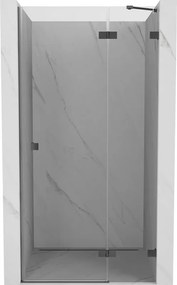 Mexen, Mexen Lunar pravé otočné sprchové dvere 125 cm, transparentné, pištoľový kov - 834-125-000-95-00-P