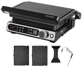 Concept ge3500 - Kontaktný gril s teplotnou sondou 2000W/230V čierny