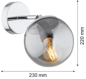 Argon 3989 - Nástenná lampa SATELITE 1xE27/15W/230V lesklý chróm/šedá
