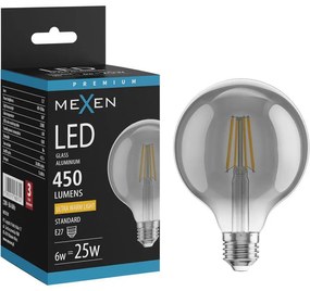 Mexen Vintis, LED žiarovka E27, G95, 6W, Teplá - 2200K, 450 lm, dymová - L157-E27-0622-70