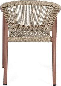 Červená/v prírodnej farbe kovová záhradná stolička Canarias – Bizzotto