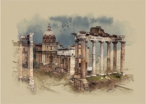 Sklenený obraz - Forum Romanum, Rím, Taliansko (70x50 cm)