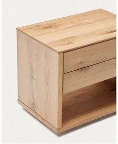 Nočný stolík v dekore duba v prírodnej farbe Alguema – Kave Home