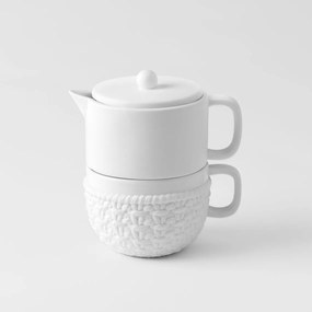 räder Čajová kanvička s hrnčekom White Knitting