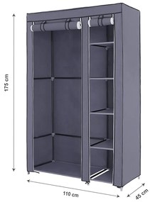 Skladacia skriňa  175 × 110 × 45 cm SONGMICS