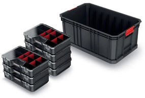 Prepravný box C, 52 × 32,9 × 21 cm, 7 organizérov, čierna