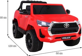 Ramiz Elektrické auto Toyota Hilux pre deti červené + pohon 4x4 + diaľkové ovládanie