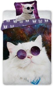 DETSKÉ BAVLNENÉ OBLIEČKY CAT 140X200 CM, 1KS 70X90 CM VZOROVANÉ