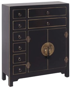 Čierna vysoká komoda 73x90 cm Oriente – Ixia