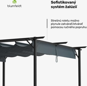 Blumfeldt Pantheon Robust Pergola, 3x3 m práškovo lakovaná oceľ odolná voči poveternostným vplyvom