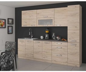 Kuchynská linka Karolina dub bordeaux 260 bez dosky