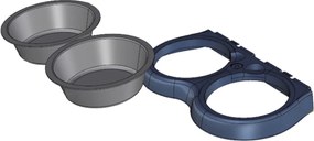 BAMA Misky pre psov na zavesenie na stenu, MAXI, hnedosivá